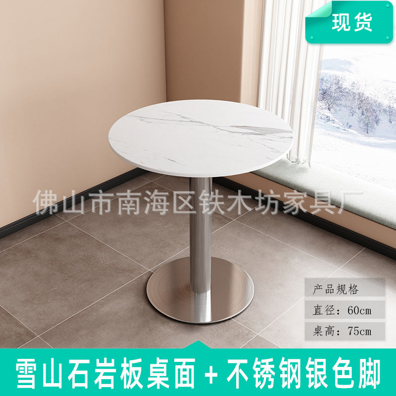 Customized commercial slate dining table simple table bar milk tea fast food restaurant canteen rectangular table apartment negotiation table and chairs