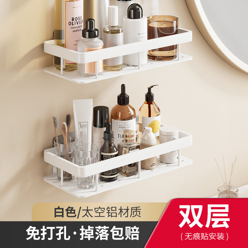 White toilet rack, bathroom toilet, toilet, non-punching, wall-mounted washstand, wall storage rack