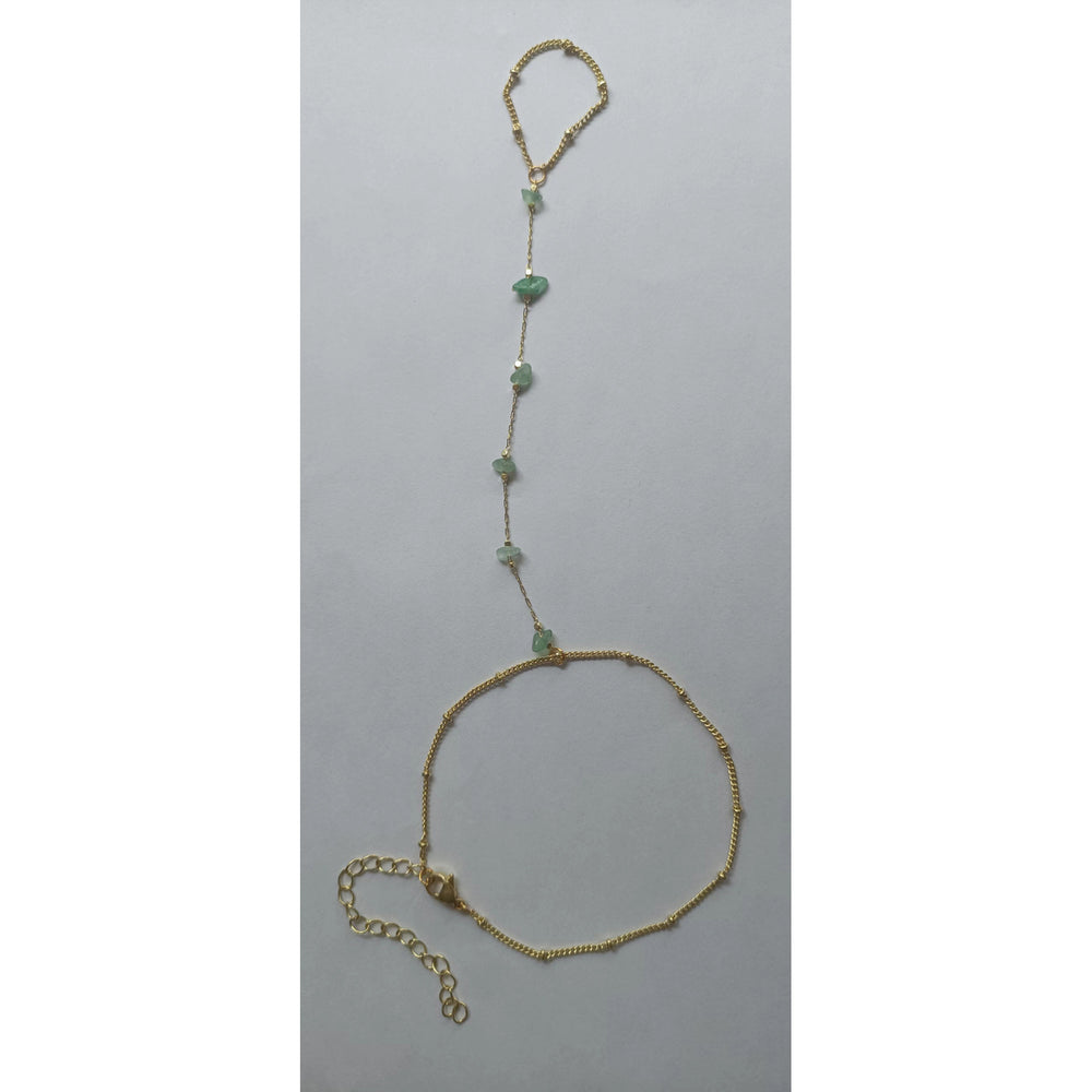 retro irregular gravel purple stone chain anklet toe ring anklet women's barefoot sandal accessories