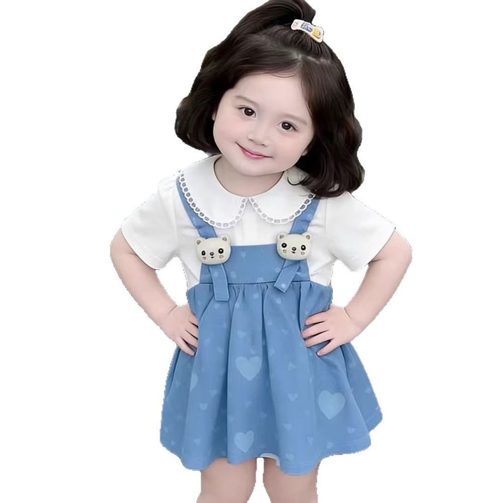 Girls' summer princess dress - cute summer dress for baby girls - children's doll collar, adorable and stylish dress