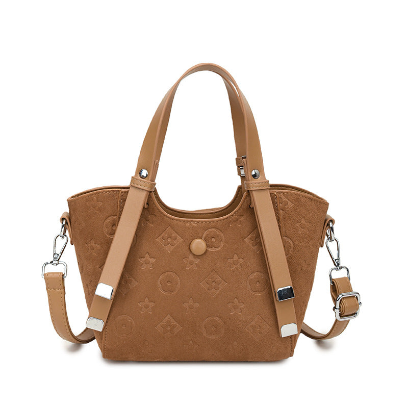 Elegant fashion western-style women's bag, lychee pattern, popularcasual women's bag, shoulder crossbody, textured korean style vegetable basket bag