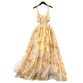 Tea break frenchretro floral chiffon dress women's  spring sexycut out halter suspender vacation long dress