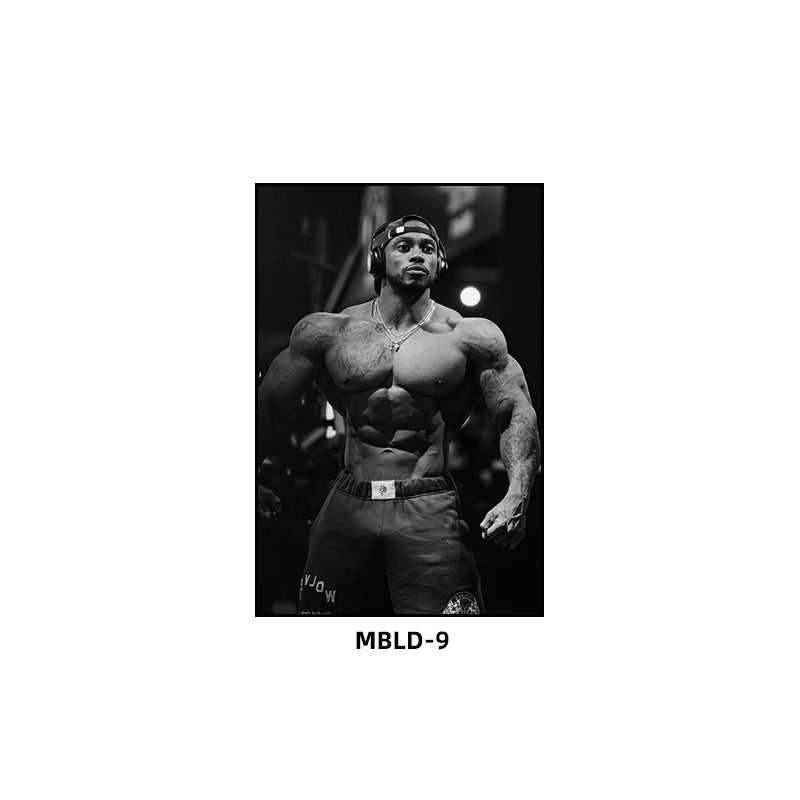 Gym wall decoration painting Brandon Hendrickson boxing gym fighting muscle man hanging painting bodybuilding personal trainer