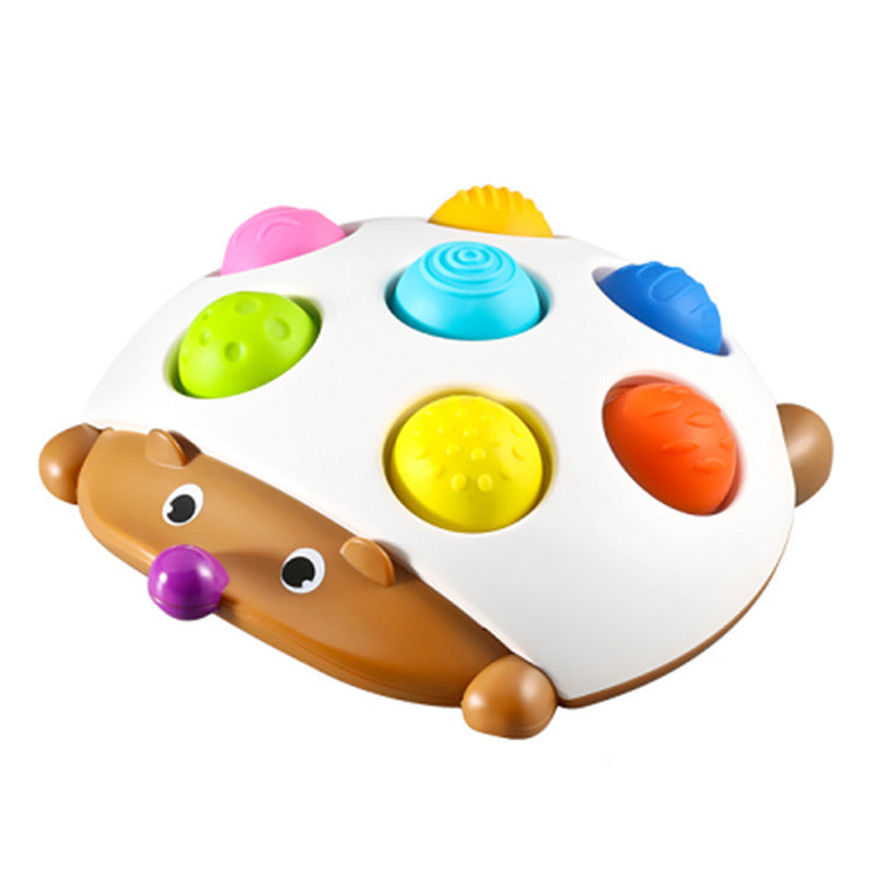 Cross-border baby baby finger silicone pressing soothing hedgehog bubble music children's decompression and decompression artifact toy