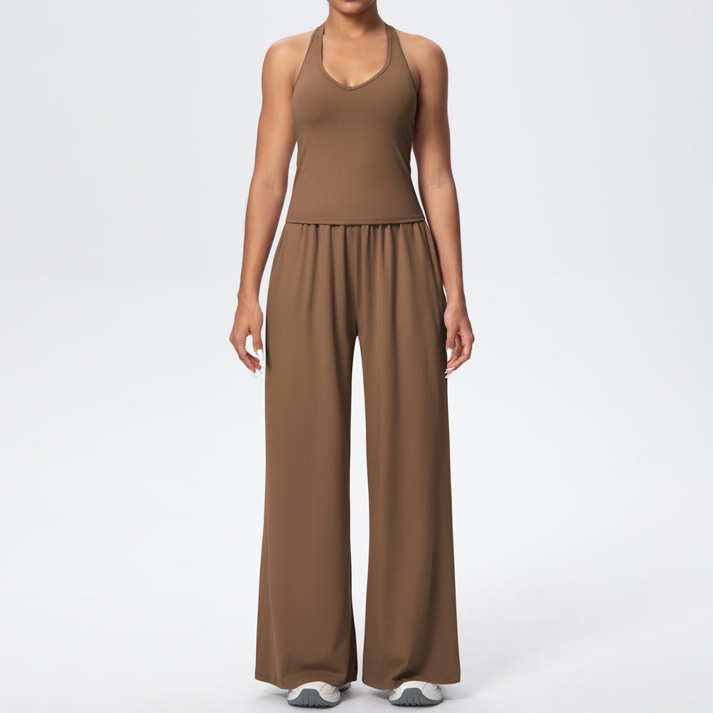 Fashionstylishnew arrival brushed yoga clothes, quick-drying, breathable, beautiful back sports suit, outdoor casual running fitness clothes