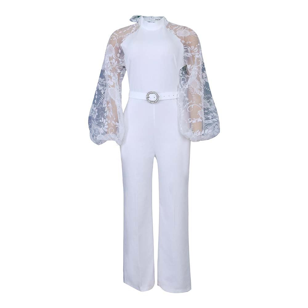 Independent station export women's clothing  spring new arrivallong sleeveshigh waisteleganceelegantsexy jumpsuit fashion jumpsuit