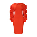 D377 european and american plus size women's autumn new fashion elegant all-match african style plus size long sleeve export dress