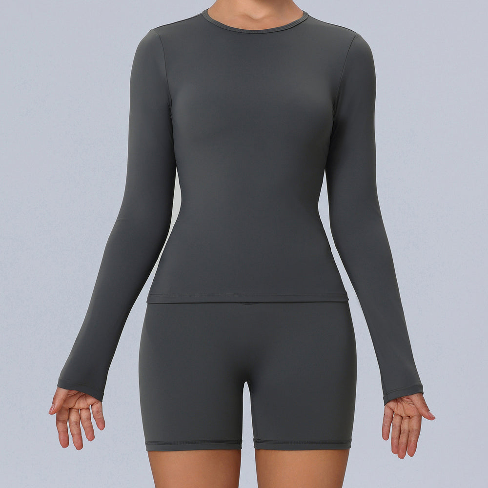 Amazon's new long sleeves yoga wear tight breathable elastic fitness wear professional training sportswear tops t-shirt