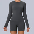 Amazon's new long sleeves yoga wear tight breathable elastic fitness wear professional training sportswear tops t-shirt