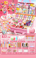822 pieces of cream glue card stickers [free 3d suitcase + hanger + tools]