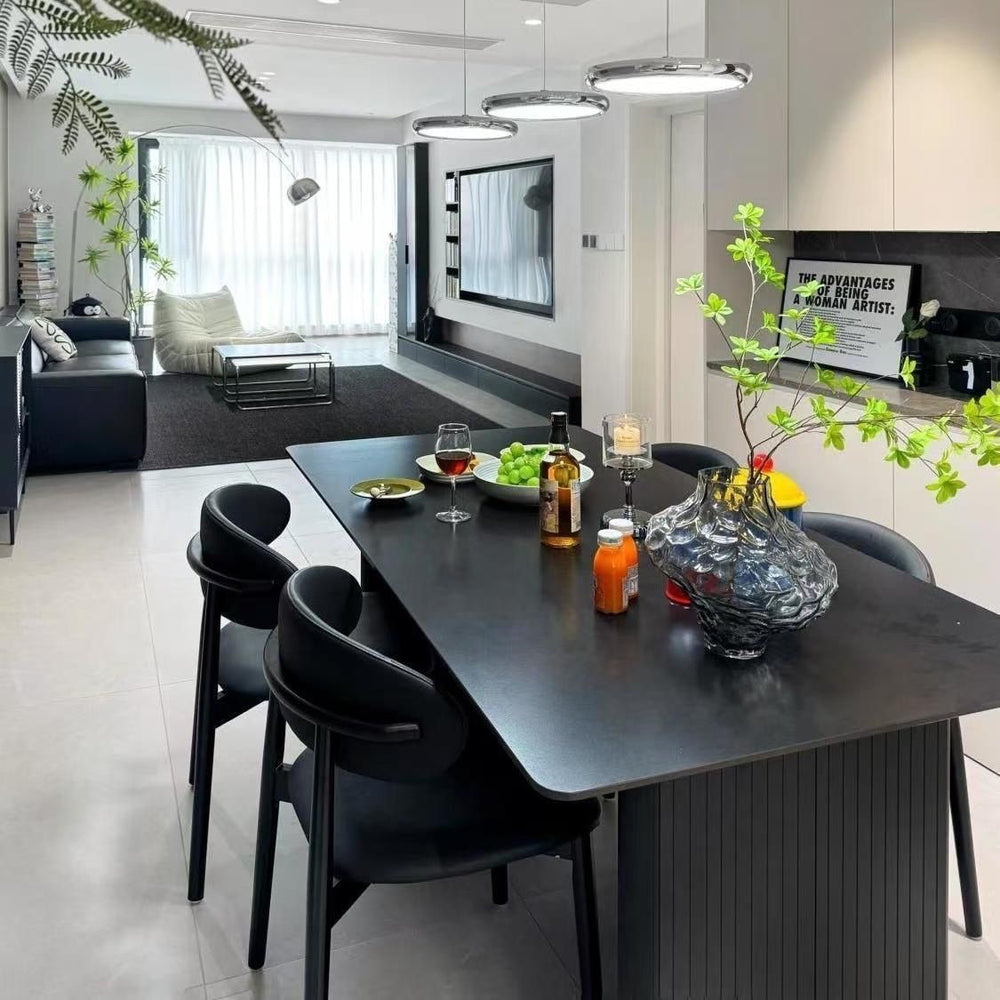For homecasual black matte slate dining table and chair combination small apartment accessible luxuryfor home rental house dining table rectangular