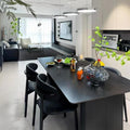For homecasual black matte slate dining table and chair combination small apartment accessible luxuryfor home rental house dining table rectangular