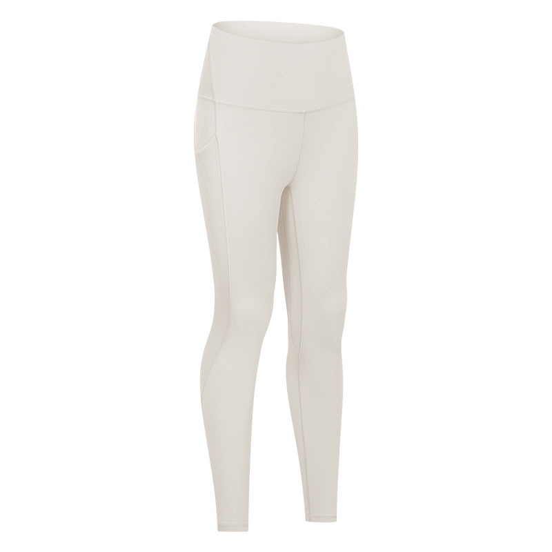 Dianqian new arrival soft and comfortable yoga pants with side flap pocket pants to lift the buttocks slimming look running sports fitness pants for women dl126