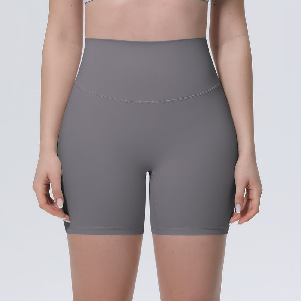 New arrival nude brushed quick-drying yoga pants women's high waist abdominal fitness shorts peach butt tight sports three-quarter pants