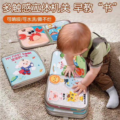 Tear-off book for babies, early education cloth book, tear-proof and chewable, 6 months 8 velcro toys, quiet book enlightenment