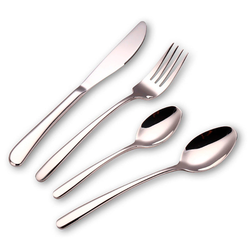 Flat head stainless steel western tableware steak plate suit knife and fork two-piece setfor home steak knife, fork and spoon four-piece set
