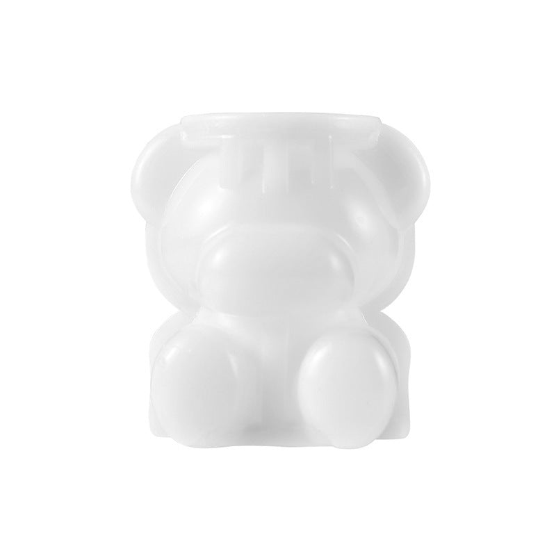 Bear ice cube mold household ice making silicone modeling ice grid ice box ice mold popsicle bear cartoon ice cream mold