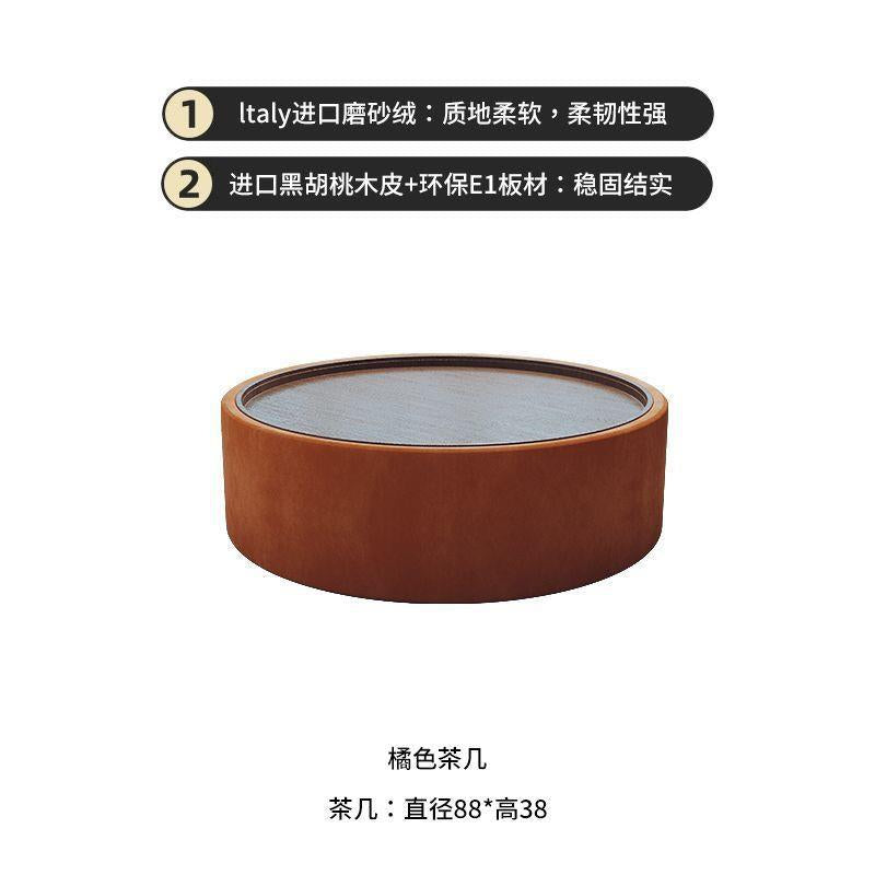 Italian round storage coffee table small apartment for home living room casual cream style retroaccessible luxury living room classy side table