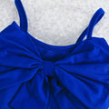 cross-border exclusive: baby girl summer dress set - blue bow suspender top + butterfly print skirt