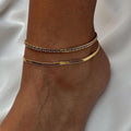Stackable anklet set wholesale - european & american style, alloy geometric beaded anklets for women, unique heart & cross charms jewelry