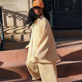 European and american cross-border women's fashion:  summer new collection - stylish turn-down collar, relaxed fit long sleeve shirt and high-waisted wide leg pants set