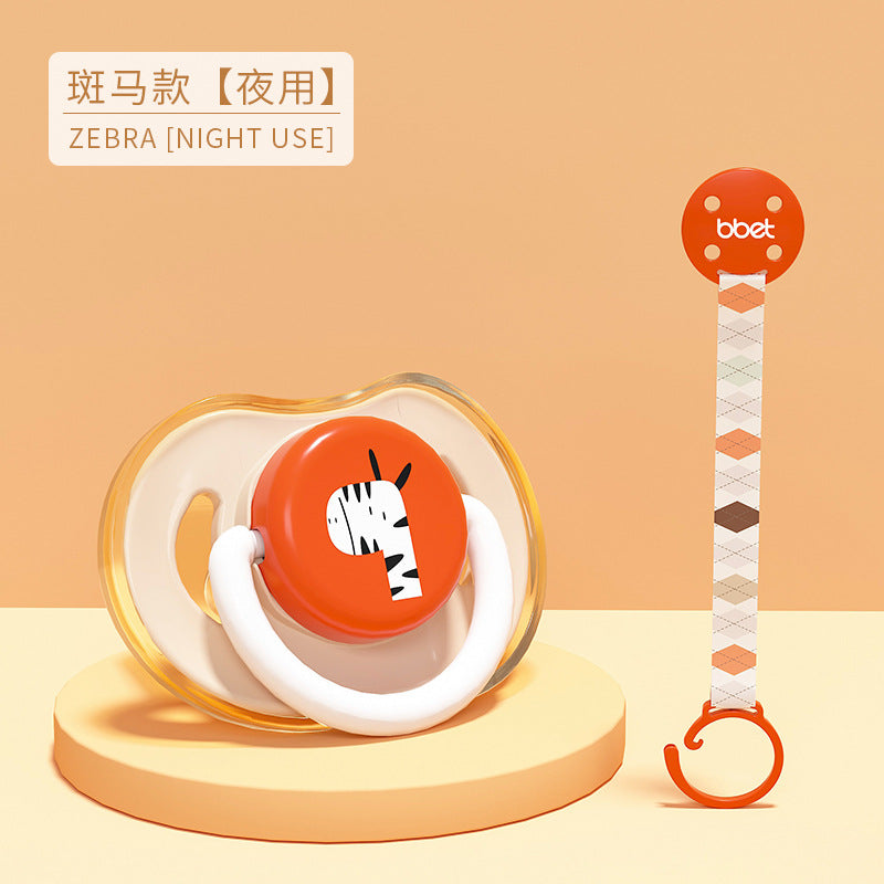 Pacifier soft silicone newborn baby comfort handy gadget sleep type artificial breast milk baby pacifier anti-drop chain