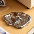 Insaccessible luxury ceramic jewelry electroplated jewelry plate popular photo same style irregular desktop storage props plate