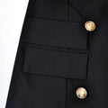 elegance suitdress double row gold button deep v waist lapel slimming lookwork clothing banquet dress