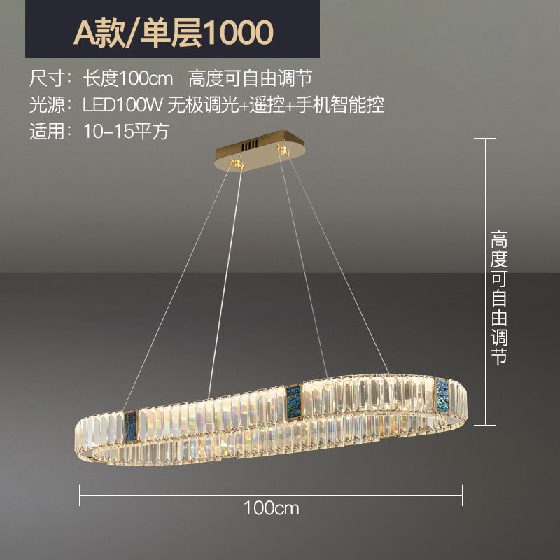 Living room crystal chandelier light luxury combination modern simple dining room master bedroom light 2022 new whole house package lighting