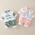 Baby winter chinese clothes thickened baby girl 100 days old winter clothes one-piece full moon new year greetings outing climbing clothes