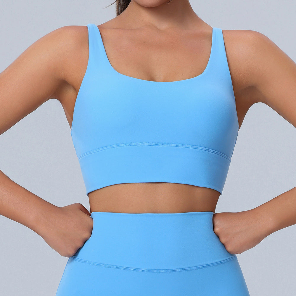 Fashionnew arrivalplus size sports bra nude back sling yoga vest running bubble wrap sports intimates women