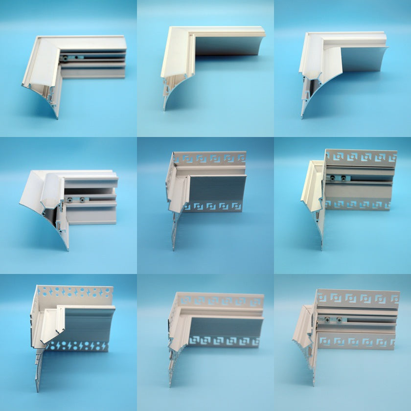 upward lighting linear corner return reflective light slot with ceiling washing top pre-embedded waist line invisible wall washing line light