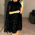spring new    european and american foreign trade small stand collar sequin dress loose women's clothing