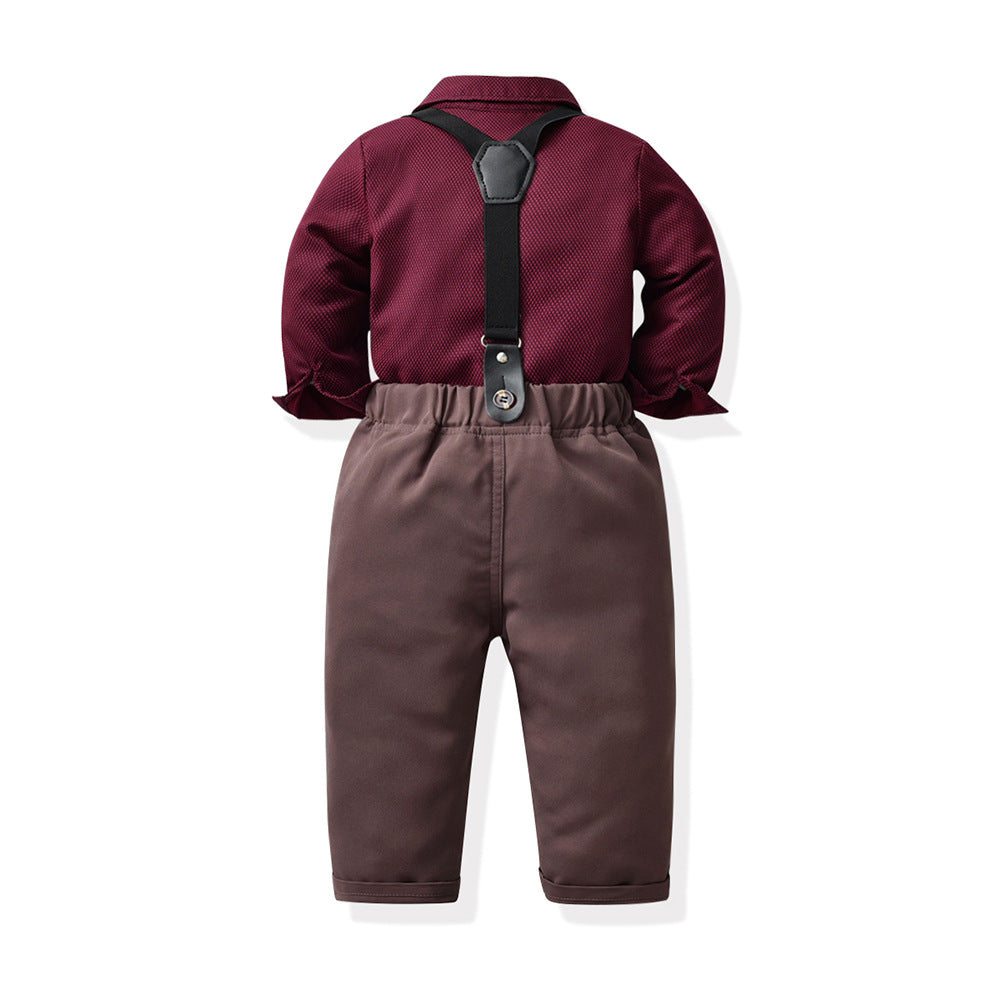 New boys' autumn outfit set: stylish baby foreign trade boys' suit, boys' dress shirt, holiday formal wear - custom options available
