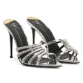 2026 new open-toe pointed-toe rhinestone high heel slippers, stiletto heel slip-on mules, european and american style cross-border rhinestone embellished