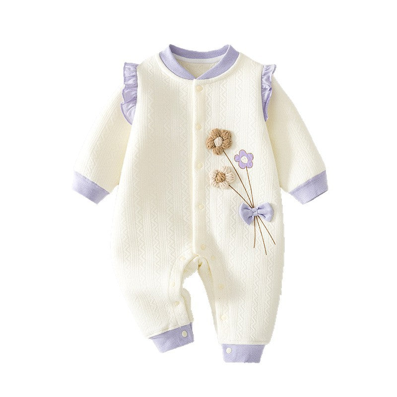 Babylon class a split heattech jumpsuit fall and winter boneless khaki newborn quilted romper kids jumpsuit
