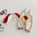 Spring autum style baby boy baby suit suspender two-piece set jumpsuit super cute k-style spring style outing climbing suit