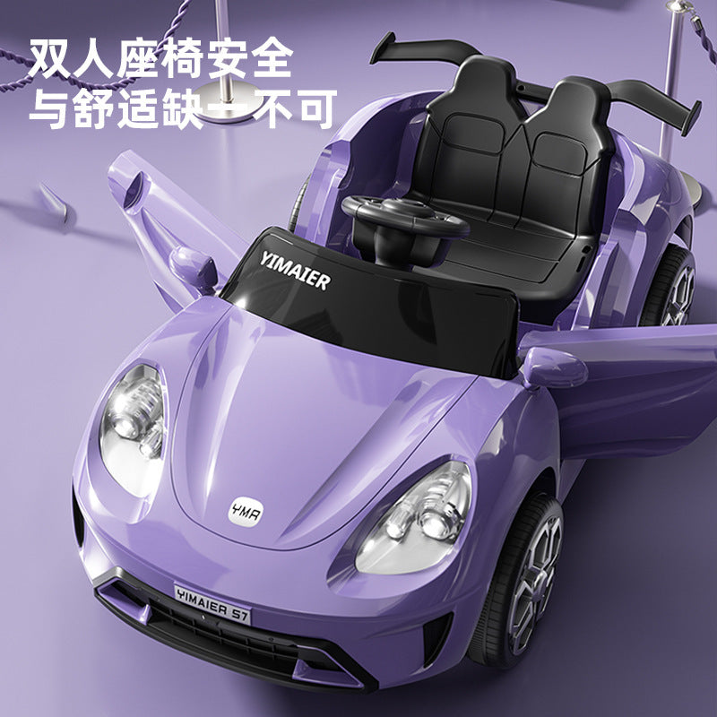 New children's electric car baby four-wheel remote control toy car boys and girls can sit electric car charging stroller