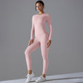New solid color double-sided brushed high-stretch high-waisted tight butt-lifting workout yoga set running fitness set for women