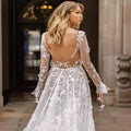 spring/summer new european and american style wedding dresses & evening gowns for cross-border e-commerce – -ready sexy lace long-sleeve dresses