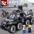 Kids' large-sized toy police car, alloy off-road vehicle, realistic model car, armored swat car, new cross-border product for boys