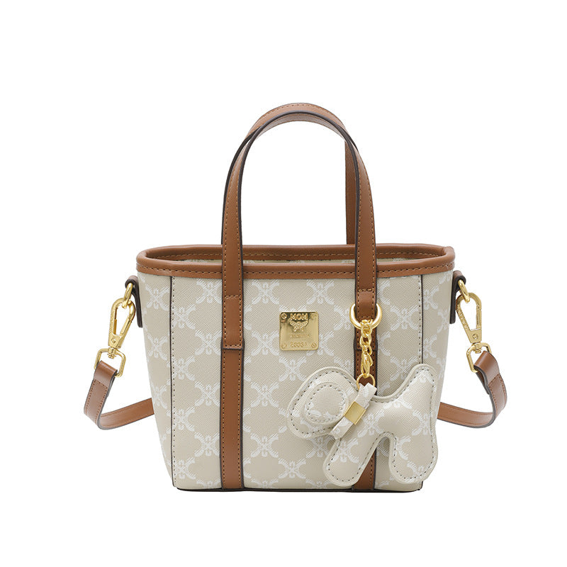 Cross-border high-end printing fashion portable bucket bag women's 2025 new versatile foreign trend shoulder messenger bag