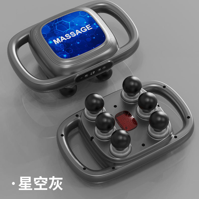 New six-head percussion massager for muscle relaxation - deep tissue muscle relaxer, neck and scalp deep massage device