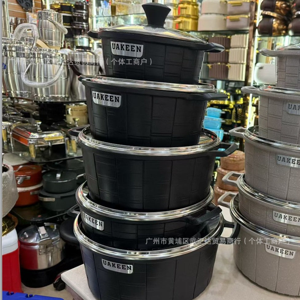 Pot suit medical stone non-stick suit pot granite pot non-stick pot 5pcs cooking pot soup pot small milk pot