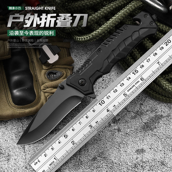 Outdoor Stainless Steel High Hardness Folding Knife Field Survival Self-Defense Tactics Outdoor Knife Sharp Fruit Knife Foldable