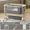Aluminum alloy baby crib - portable, foldable, and convertible bassinet - multifunctional newborn bed - splice-together large bed