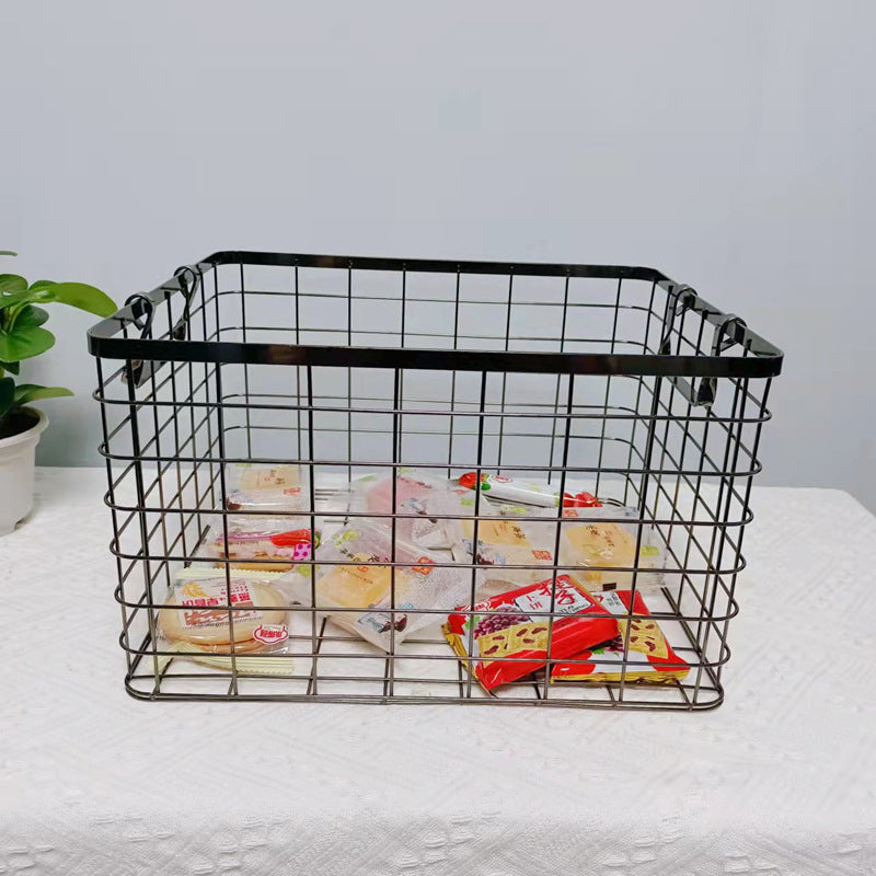 Dirty clothes basket, desktop storage basket, wrought iron storage basket, Nordic ins storage basket, sorting storage basket, sundries storage frame