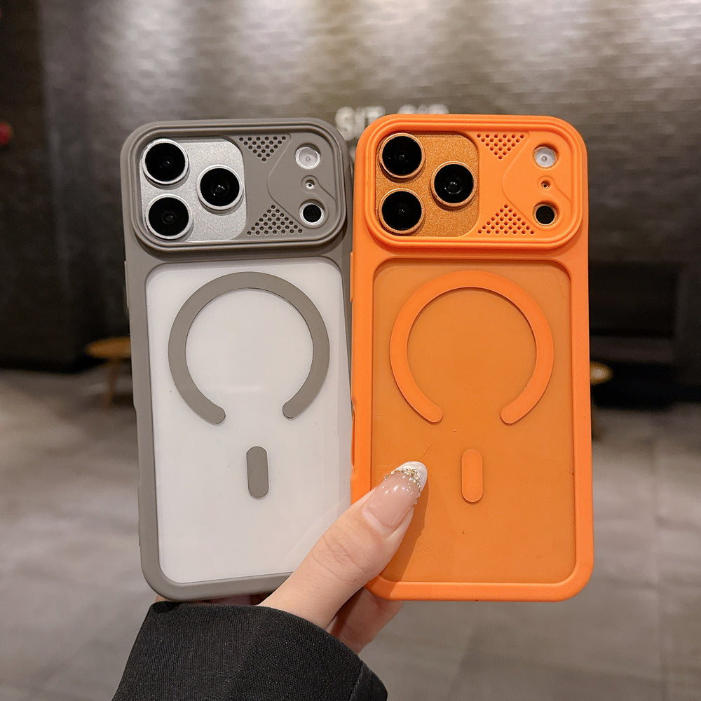 Highly permeable magnetic suction instantly turns into 17 large windows for heat dissipation, suitable for iphone 17pro anti-fall mobile phone case, apple 16 creative case