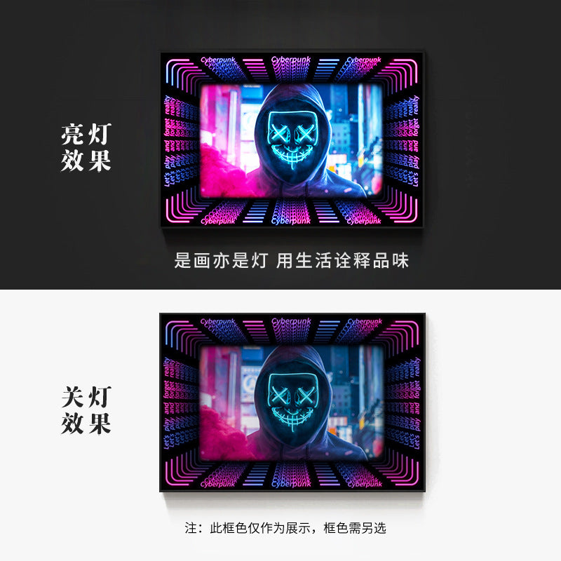 KTV box, private room, luminous hanging paintings, bar, pub, wall decoration painting, e-sports room, cyberpunk style mural