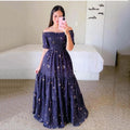 new spring/summer cross-border fashion: european and american style women's one-shoulder floral print maxi dress - off-the-shoulder fairy dress
